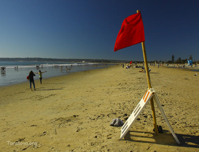 Песок на пляже Коронадо кажется золотым Песок на пляже Коронадо кажется золотым