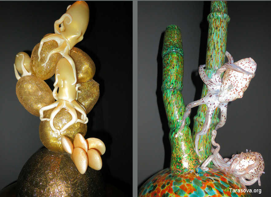 Причудливые создания морского мира, выполненные из стекла Причудливые создания морского мира, выполненные из стекла